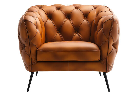 recommend clip art: Beautiful modern luxury front facing armchair on transparent background, Png format.