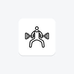 Bodyweight Exercises icon, exercise, workout, strength, training line icon, editable vector icon, pixel perfect, illustrator ai file