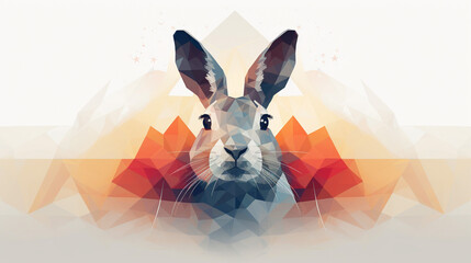 Rabbit animal abstract illustration minimalistic