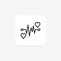 Heart Rate icon, rate, pulse, bpm, monitor line icon, editable vector icon, pixel perfect, illustrator ai file