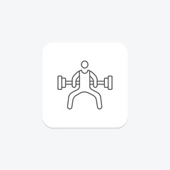 Bodyweight Exercises icon, exercise, workout, strength, training thinline icon, editable vector icon, pixel perfect, illustrator ai file