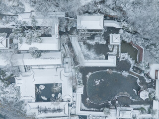 Snow view of Wuhan Yellow Crane Tower Park