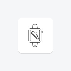 Step Count icon, count, pedometer, activity, walking thinline icon, editable vector icon, pixel perfect, illustrator ai file