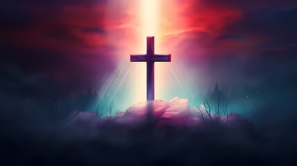 Fototapeta premium The Holy Cross symbolizes the death and resurrection of Jesus Christ
