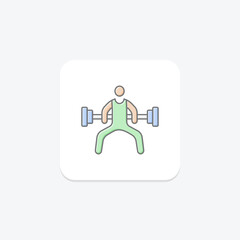 Bodyweight Exercises icon, exercise, workout, strength, training lineal color icon, editable vector icon, pixel perfect, illustrator ai file