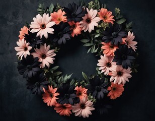 Obraz premium gerberas flowers on a black background