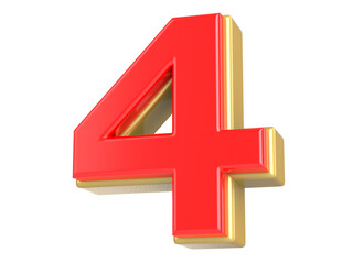 Obraz premium Number 4 3D Rendering