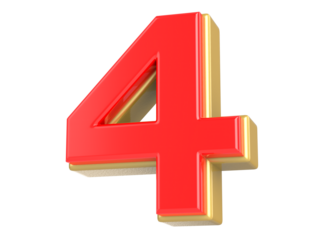 Number 4 3D Rendering