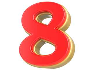 Number 8 3D Rendering