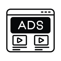 Ads icon vector, stock illustration