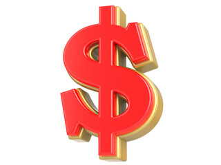 Number Symbol Dollar 3D Rendering