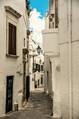 A view of Ostuni, Italy, the White City nestled on a hill