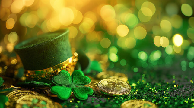 St patrick day background. Generative Ai.