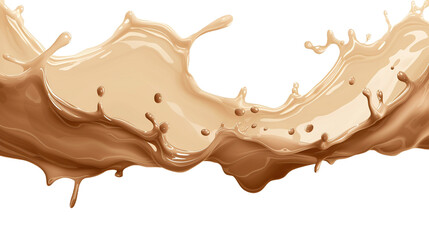 chocolate cream splash on transparent background
