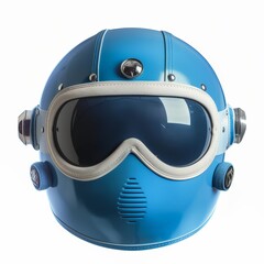a blue helmet with goggles
