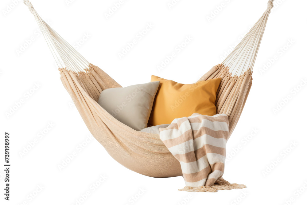 Wall mural Hammock with pillow on transparent background, Png format.