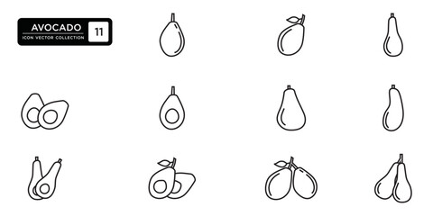 Fototapeta na wymiar Avocado icon collection. vector icon templates can be edited and resized.