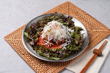 Cold salad, jokbal, pork, direct fire, mini, bossam, boiled pork, garlic, tray noodles,