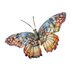 Colorful butterfly in transparent background