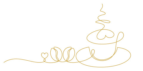 cup of coffee with beans