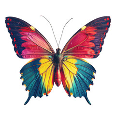 Colorful butterfly in transparent background