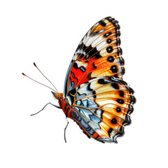Colorful butterfly in transparent background