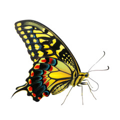 Colorful butterfly in transparent background