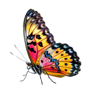 Colorful butterfly in transparent background