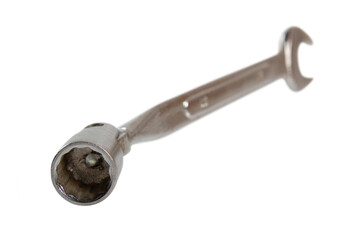 Flex-head socket wrench. Isolated with clipping path.