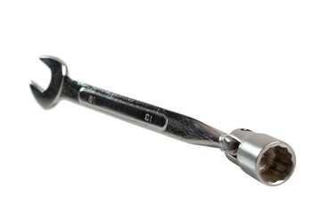 Flex head socket wrench. Isolated with clipping path.