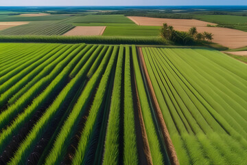 Aerial View of Green Field