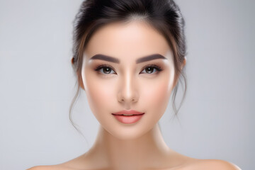 Fototapeta premium Womans Face on White Background