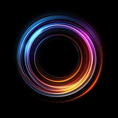 a colorful circle with black background