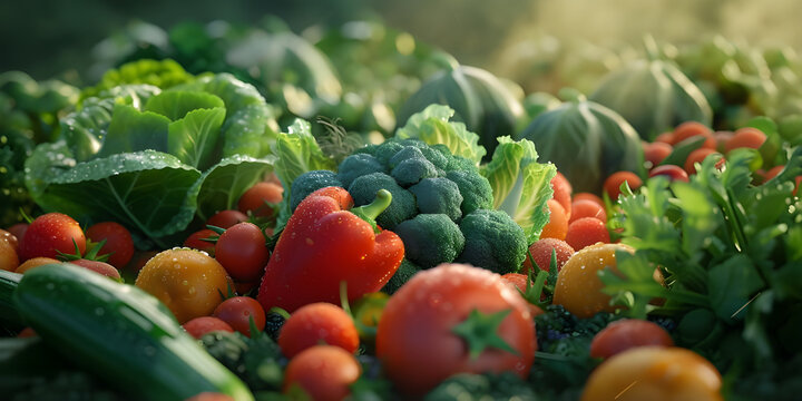 Different Kinds of Mix Vegetables Background - Ai Generated