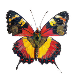 Naklejka premium Colorful butterfly in transparent background