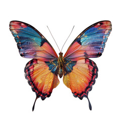 Fototapeta premium Colorful butterfly in transparent background