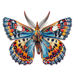 Colorful butterfly in transparent background