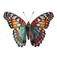 Colorful butterfly in transparent background
