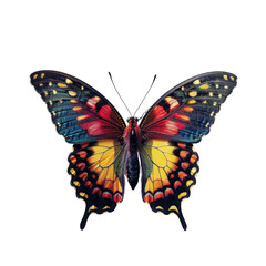 Colorful butterfly in transparent background