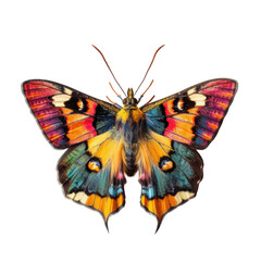 Fototapeta na wymiar Colorful butterfly in transparent background