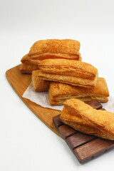 Puff pastry with white background