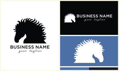 line horse head logo design