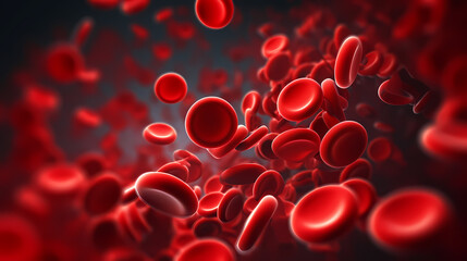 3D illustration of human red blood cells in vein, healthcare concept
