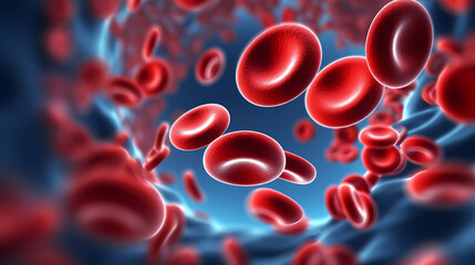 3D illustration of human red blood cells in vein, healthcare concept