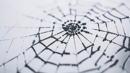 Obraz premium spider web with dew drops close-up macro photography background 3d render