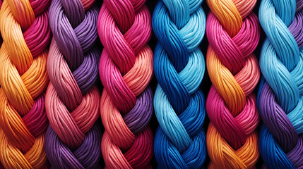 Fototapeta na wymiar Abstract colorful rope texture background, soft knitted wool texture close-up background
