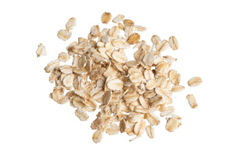 oat flakes on white isolated background