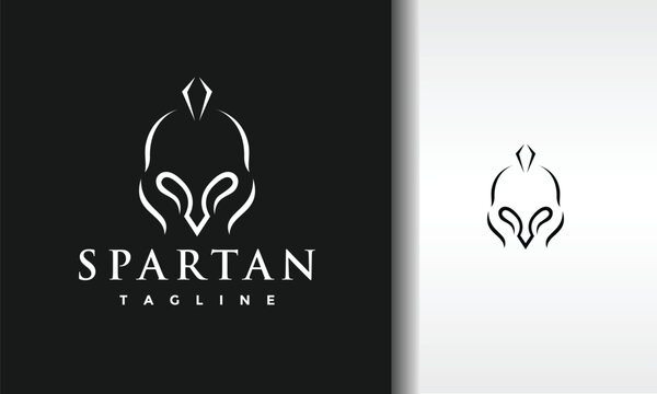Spartan helmet elegant logo
