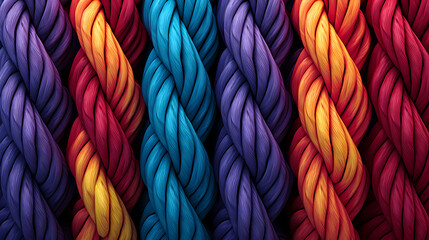 Abstract colorful rope texture background, soft knitted wool texture close-up background