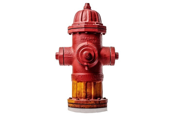Old weathered water hydrant on transparent background, Png format.